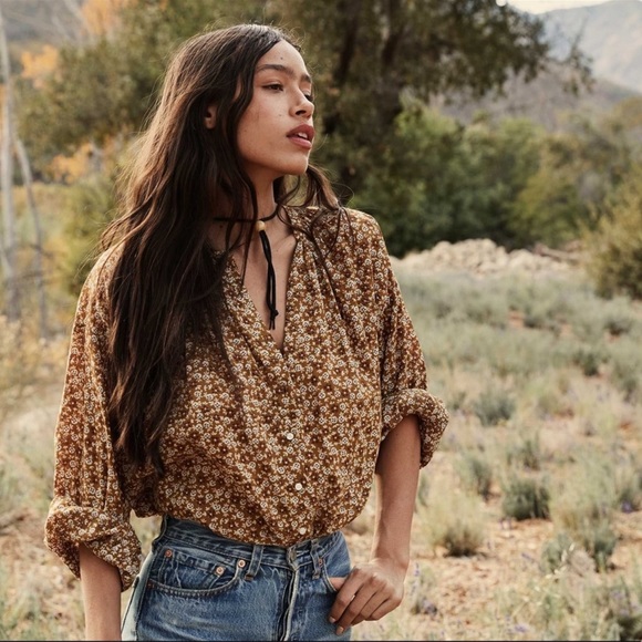 Doen Tops - New DOEN The Jane Blouse sold out golden mesa print